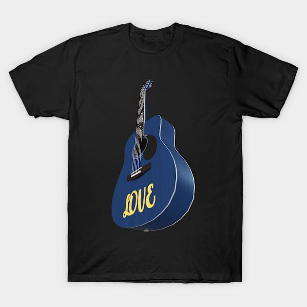 Blue Guitar – Music be the food of love T-Shirt by Captain Peter Designs